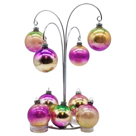 Vintage Shiny Brite Ombre Glass Bulb Ornaments