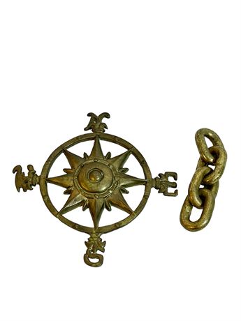 Brass Compass and Chain