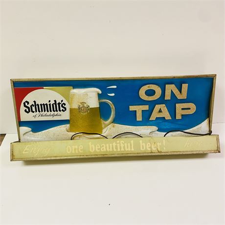 Rare 1960’s Schmidt’s ‘On Tap Beautiful Beer’ Lighted Sign