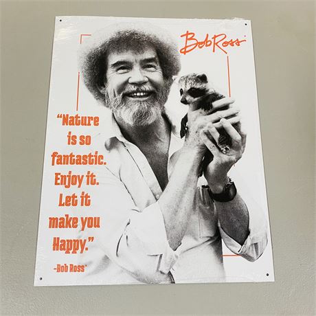Bob Ross 12.5x16” Metal Retro Sign