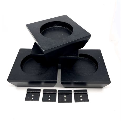 (4) Black Square Floating Display Shelves