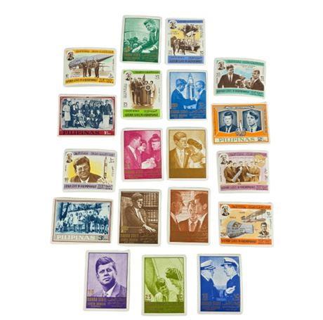 Vintage Kennedy Stamps 1.75" x 2.75"