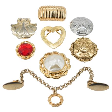 Vintage Scarf Clip & Sweater Clips Lot