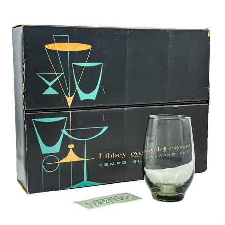 Unused Vintage Libbey "Tempo" Glassware Set of 8