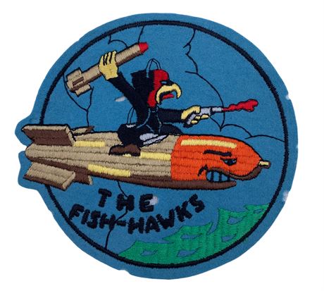WWII era The Fish-Hawks Military Bomber Wool Jacket Patch