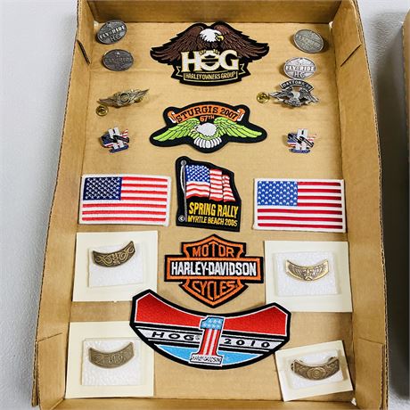 Harley Davidson Pins + Patches