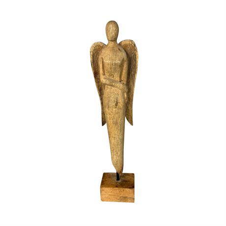 Tall Wood Carved Angel