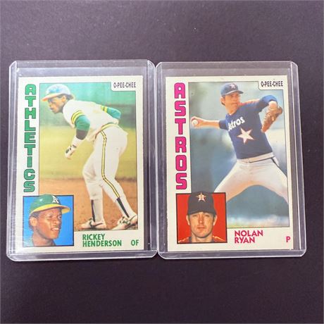 1984 OPC Rickey Henderson + Nolan Ryan