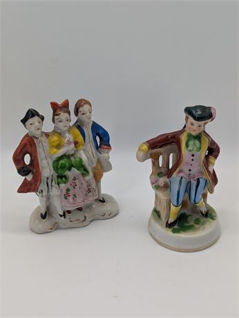 Lot 2 Figurines Occupied Japan 4" Tall