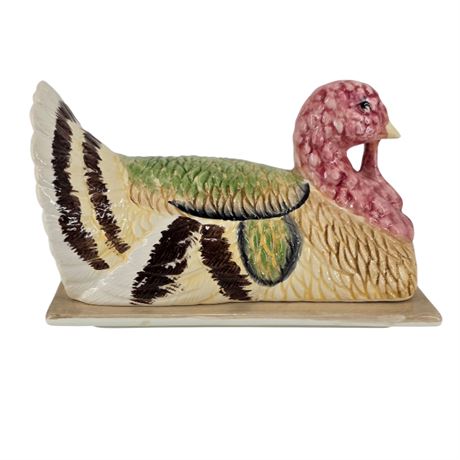 VTG 70's Ceramic Turkey, Butter Dish