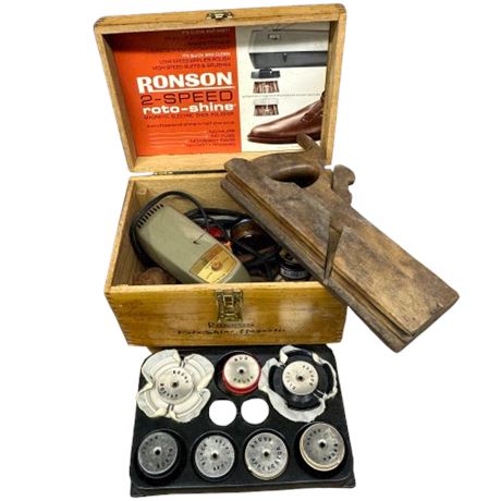 Ronson Roto-Shine Magnetic Shoe Box and Vintage Planner