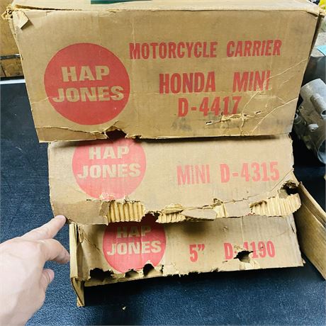3 NOS Hap Jones Motorcycle Carriers
