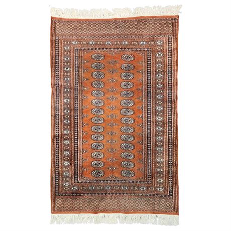 Vintage Hand Knotted Pakistani Wool Bokhara Rug