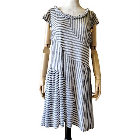 Niche Nilgun Derman "Looking Glass" Striped Knit Dress