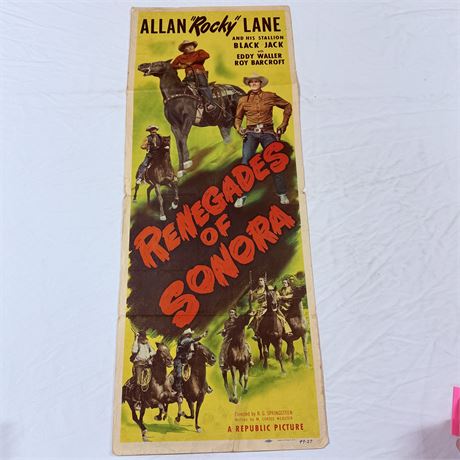 Renegades of Sonora Original 14x36” Movie Poster