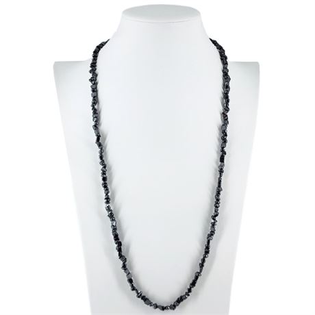 Vintage Hematite Gemstone Chip Necklace