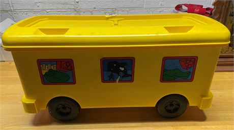 School Bus Theme Toy Box with Misc Toys