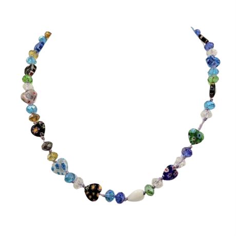 Artisan Made Round and Heart Bead Necklace