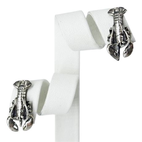 Vintage Sterling Silver Lobster Screwback Earrings
