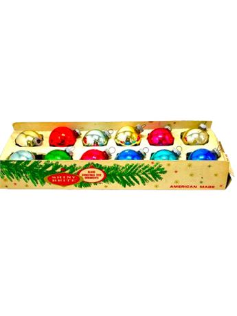Vtg Shiny Brite Ornaments 12 in Original Box - Lot 2 of 2