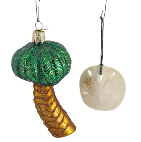 4" Blown Glass Palm Tree Ornament