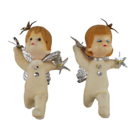 VTG Boy & Girl Cherub Figurines