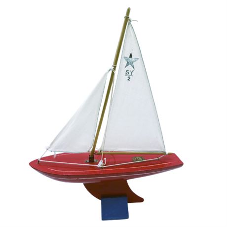 Wood Boat on Stand