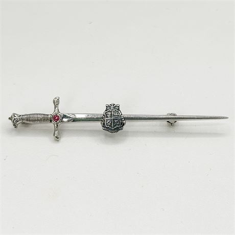 Vintage Sterling Silver Fraternity Sword Pin