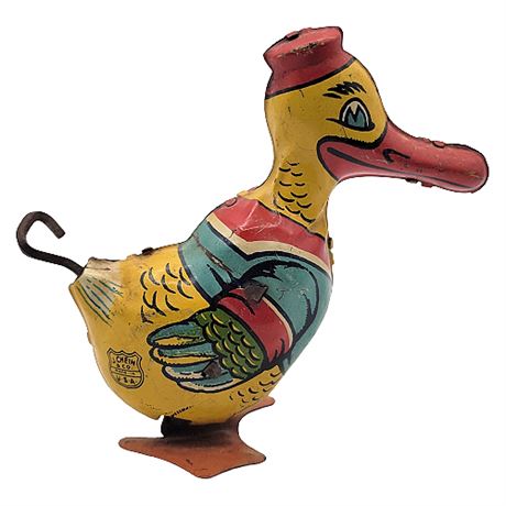 Vintage J. Chein Tin Litho Wind-Up Duck Toy