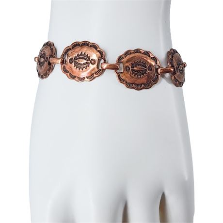 Vintage Copper Concho Bracelet