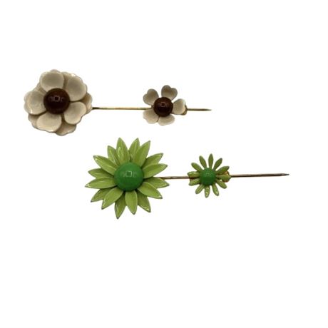 Vintage Stick Pins in Gold Tone