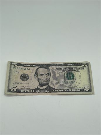 2017A $5 Star Note - PL00244236