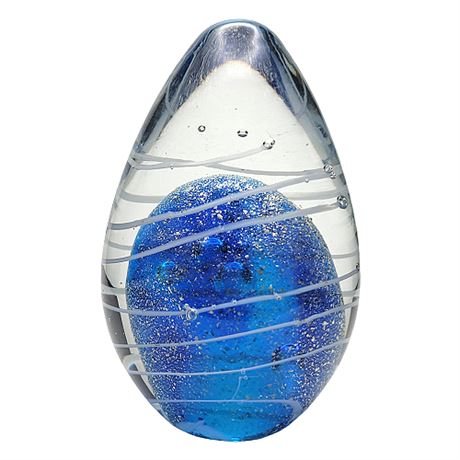 Vintage Murano Style Glass Egg Paperweight