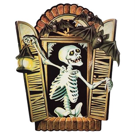 Vintage BEISTLE Halloween Skeleton & Bats Decor