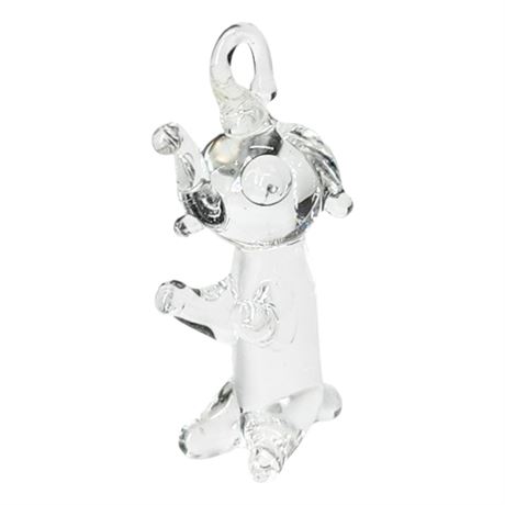 Vintage Blown Glass Miniature Elephant Pendant