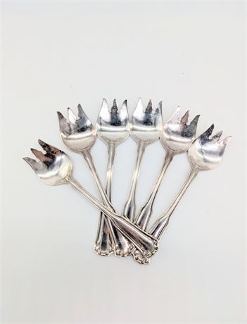 Lot 6 Wallace Ice Cream Forks Marked/Stamped