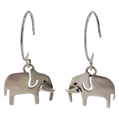 Vintage ANNE HARVEY Sterling Silver Elephant Earrings