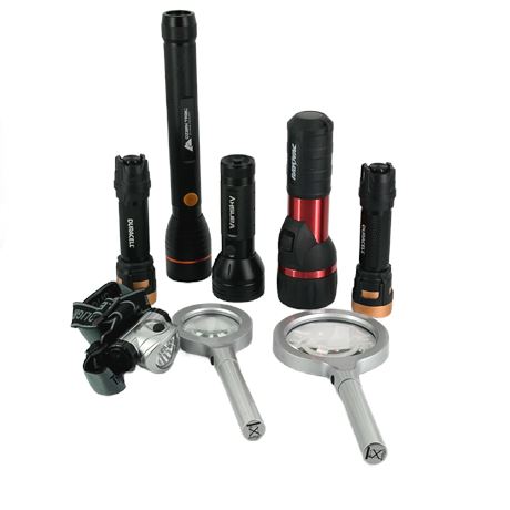 Lot of Flashlights & Lighted Magnifiers