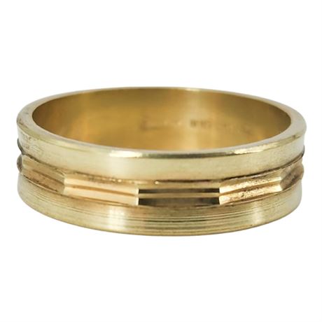 Vintage UNCAS Karatclad 18K Heavy Gold Electroplate Band Ring, Sz 11