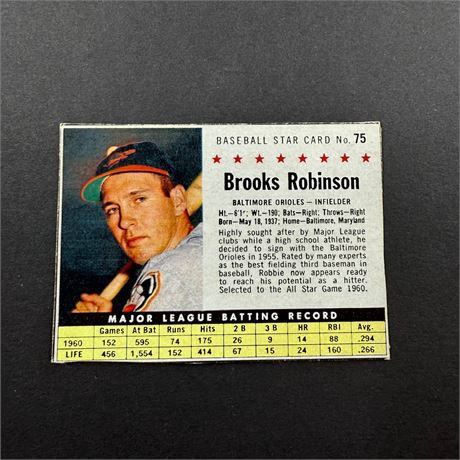 1961 Post Hand Cut Brooks Robinson #75