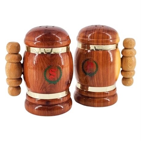 Vintage Cleveland Souvenir Wood Salt & Pepper Shaker Set