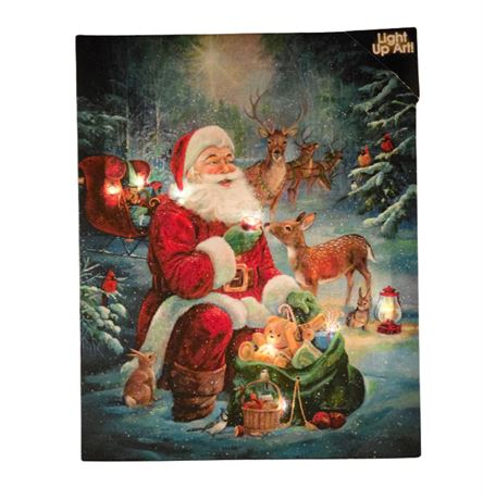 Lighted Santa Picture with Batteries