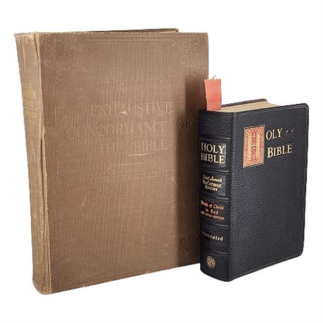 Vintage Strong's Exhaustive Concordance & Red Letter Edition Bible
