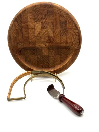 Dansk Cheese Board with Retro Slicer and Knife