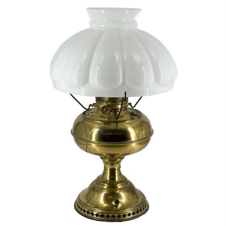 Antique Brass Electrified Oil Lamp