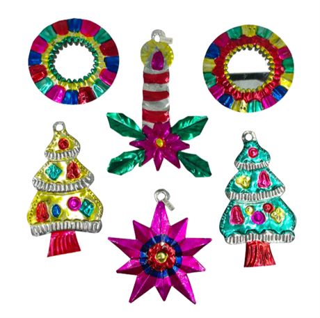 VTG Large Embossed Tin Ornaments