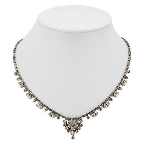 Vintage Prong Set Rhinestone Necklace