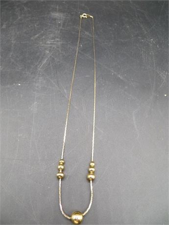 SLIDE A BEAD NECKLACE GOLD TONE