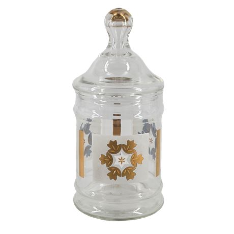 Vintage Snowflake Glass Apothecary Jar