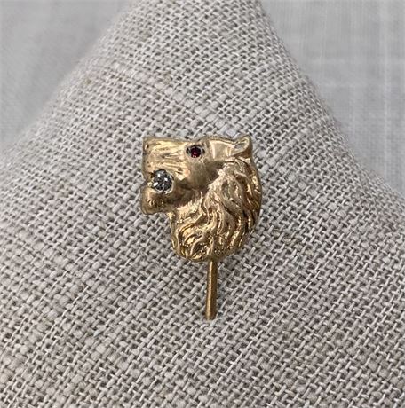 Antique Embossed Lion Head Gentlemen’s Cravat Stick Pin